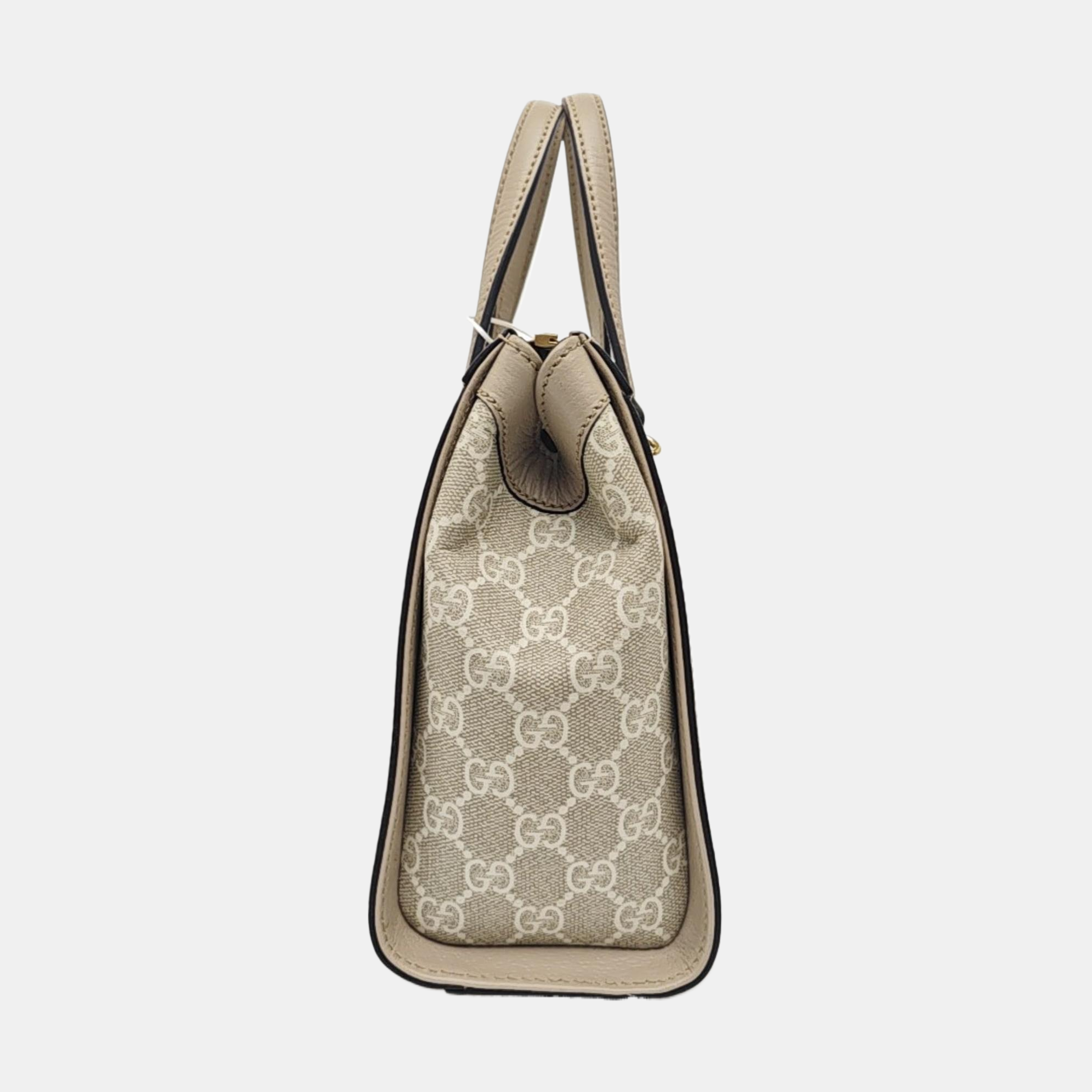 Ophidia Small Monogram Coated Canvas Beige