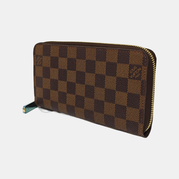 ZIPPY Damier Ebene Coated Canvas Brown Wallet