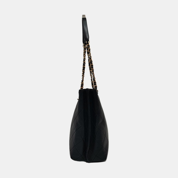 Large Quilted Lambskin Black