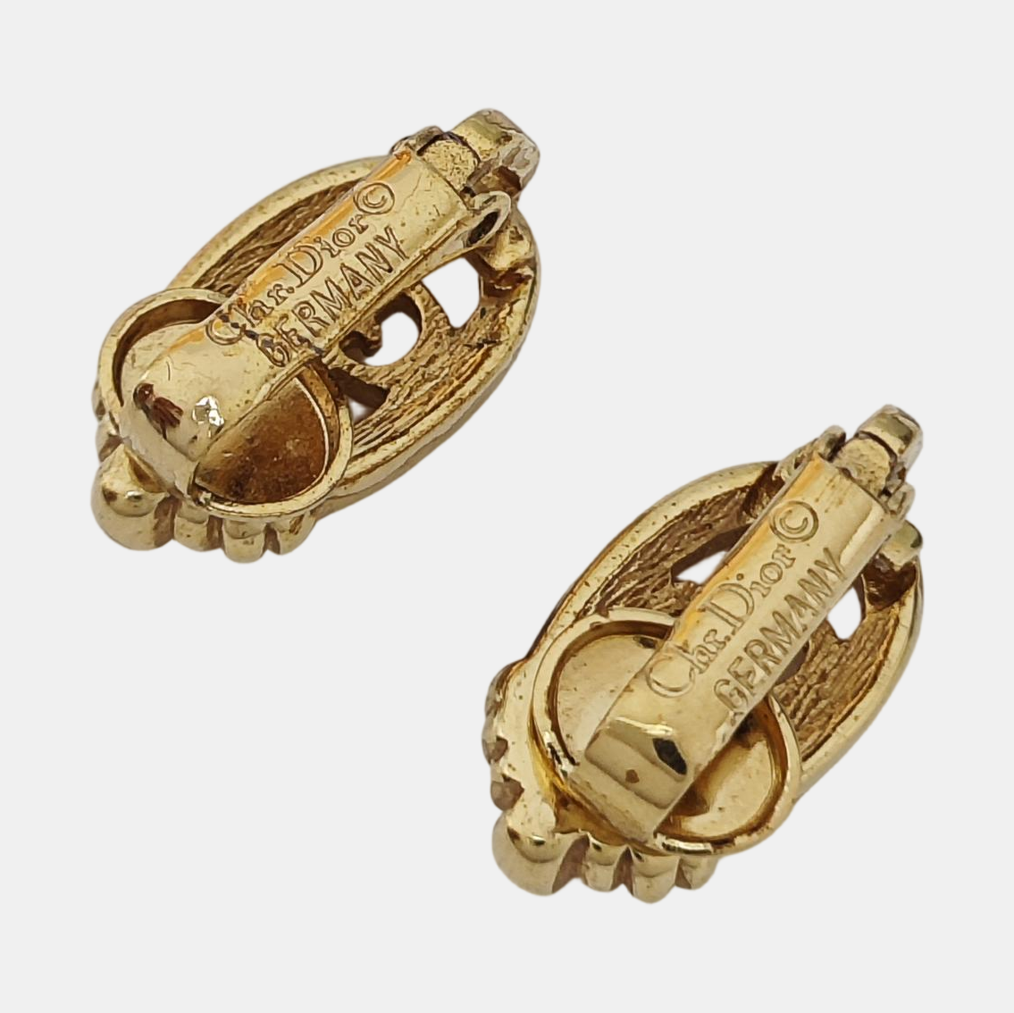 Petit CD Metal Gold Clip On Earrings