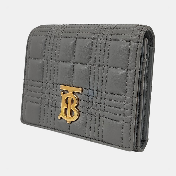 Quilted Lambskin Wallet Gray