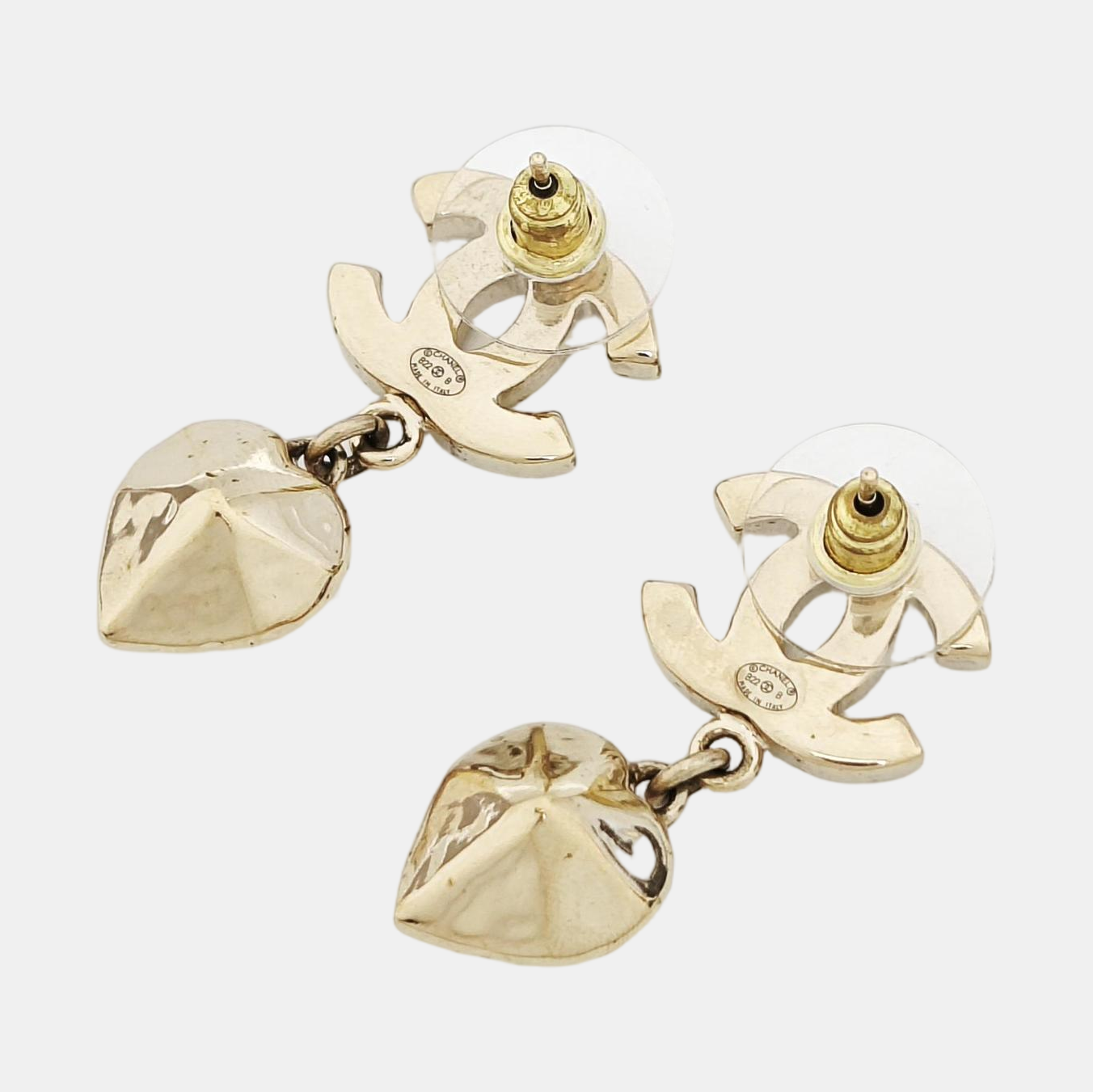 CC Logo Metal Gold Earrings