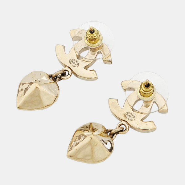 CC Logo Metal Gold Earrings