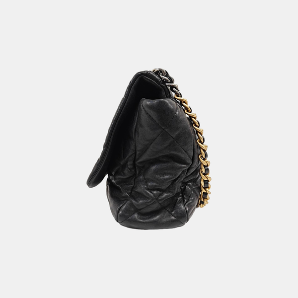 CHANEL 19 Maxi Quilted Lambskin Black