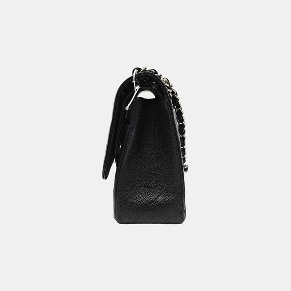 CLASSIC FLAP Jumbo Quilted Grained Calfskin Black