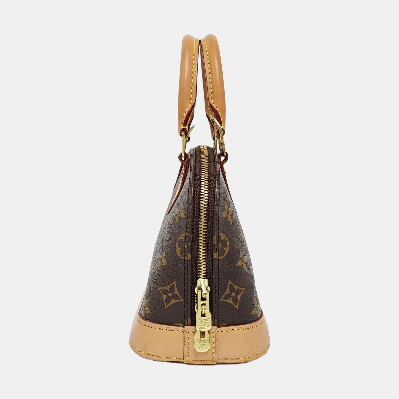 ALMA BB Monogram Coated Canvas Brown