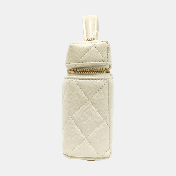 Quilted Grained Calfskin Shoulder Bag Yellow