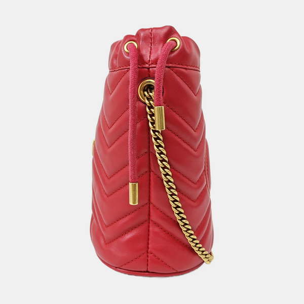 GG Marmont Mini Quilted Calfskin Red