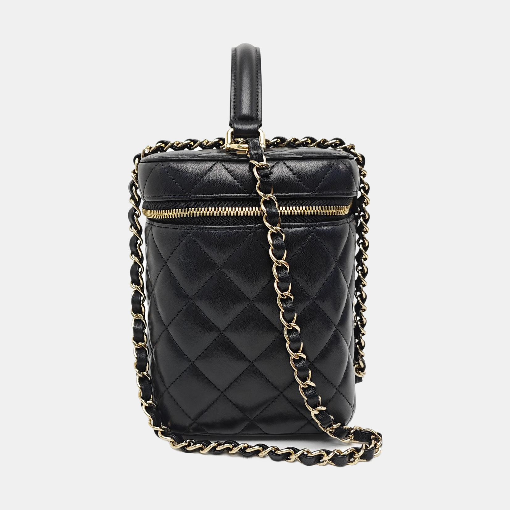 VANITY CASE Small Quilted Lambskin Black