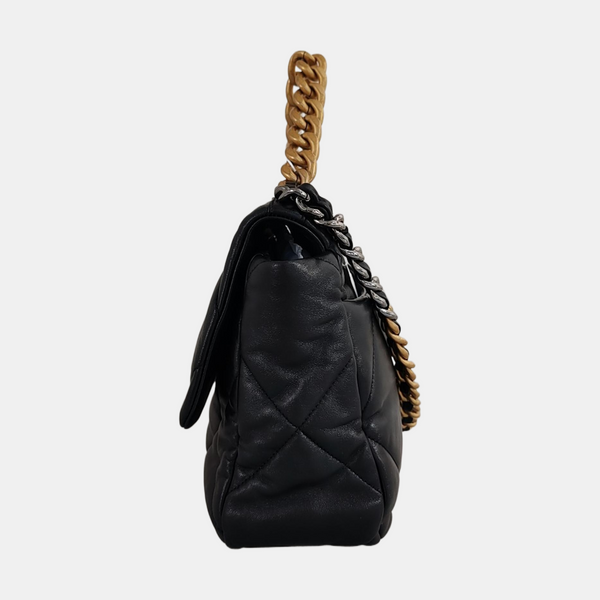 CHANEL 19 Large Quilted Lambskin Black