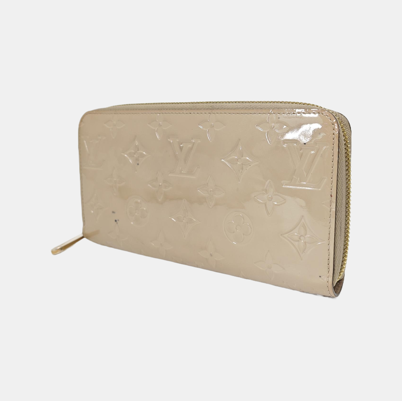 ZIPPY Monogram Patent Leather Gray Wallet