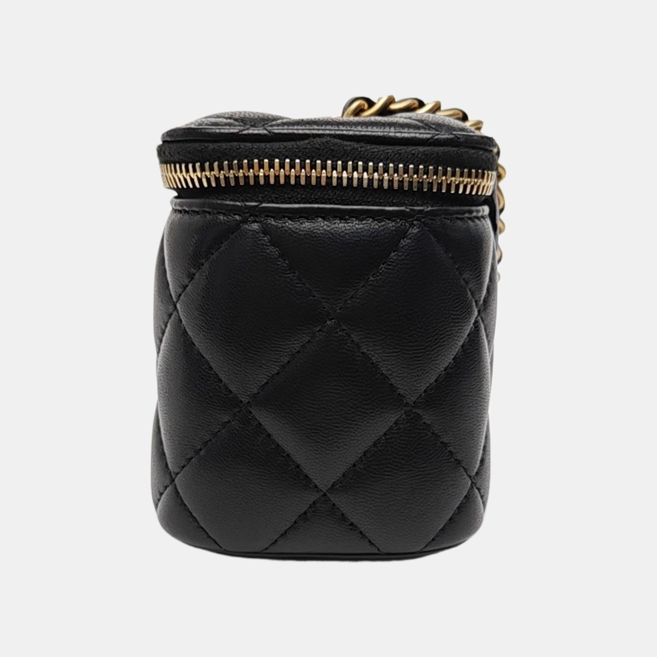 VANITY CASE Mini Quilted Lambskin Black