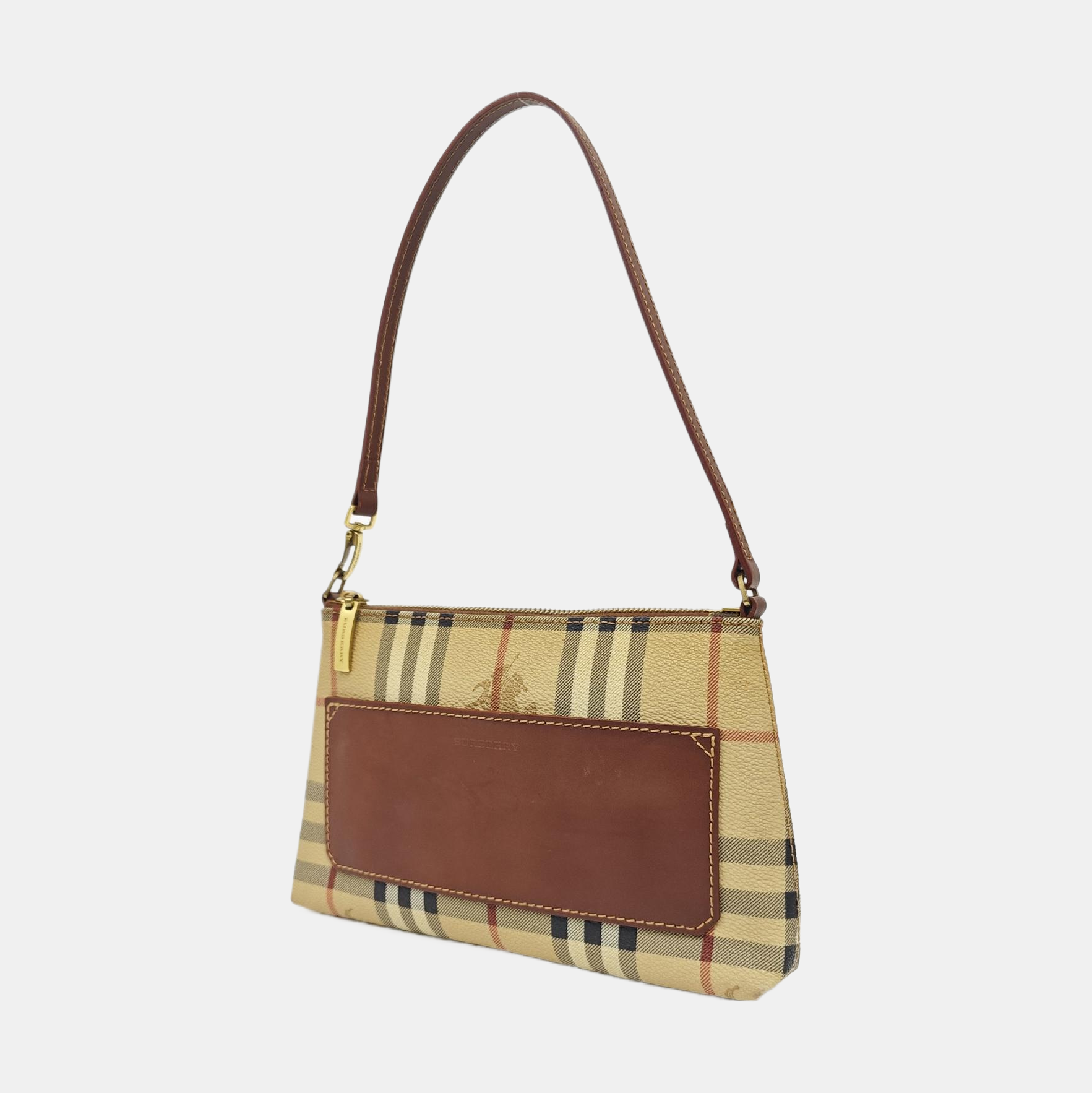 Coated Canvas Top Handle Bag Brown