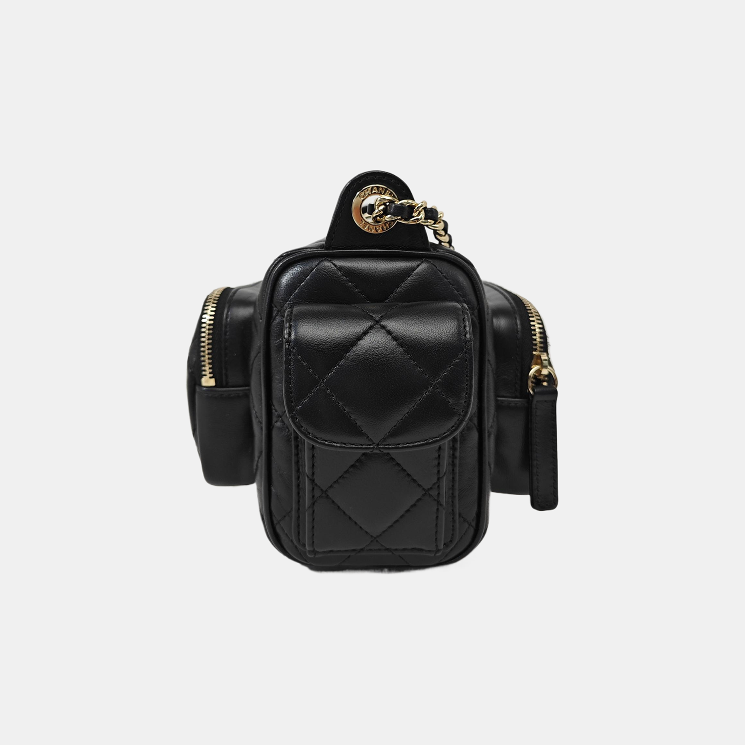 Quilted Lambskin Shoulder Bag Black