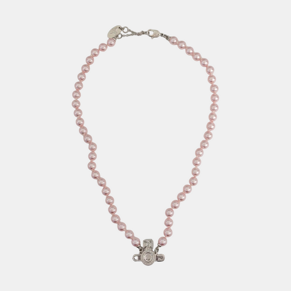 Faux Pearl Pink Necklace