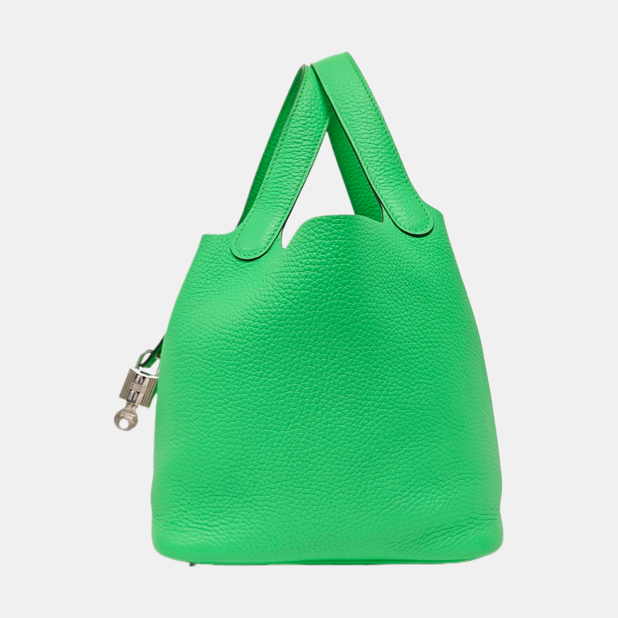 Authenticated pre-owned  Picotin Lock 18 Clemence Green - Bucket Bag at Looply