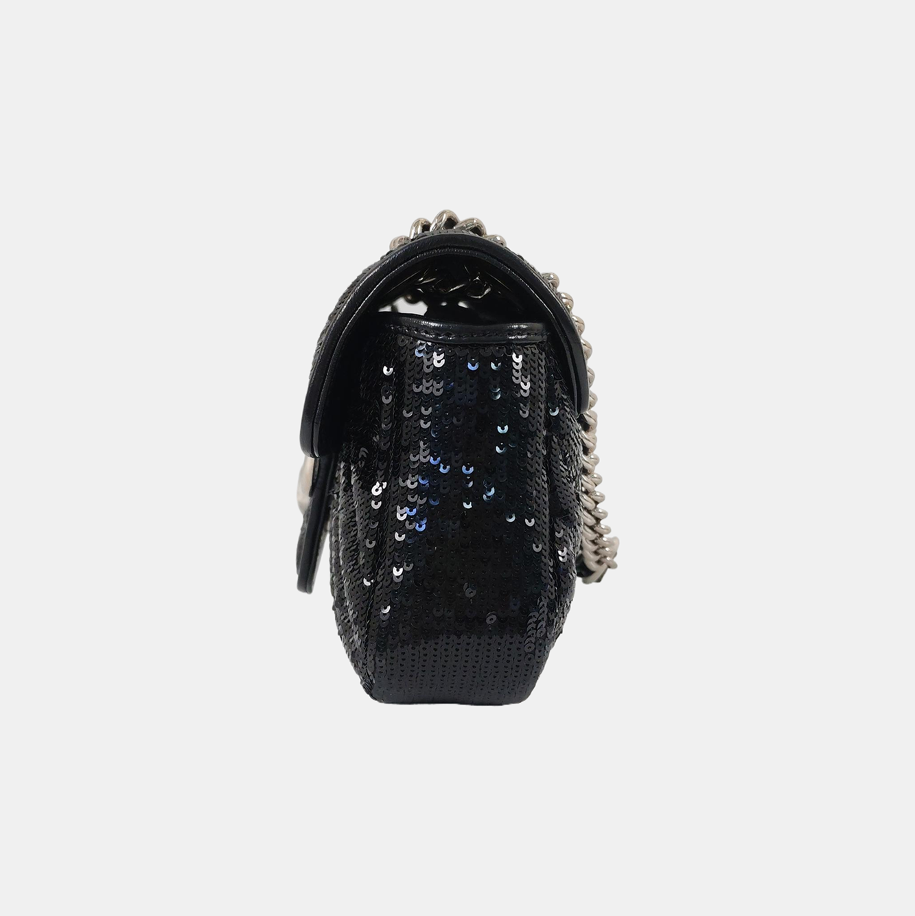 Authenticated pre-owned  GG Marmont Small Quilted Sequins Black - Crossbody Bag at Looply