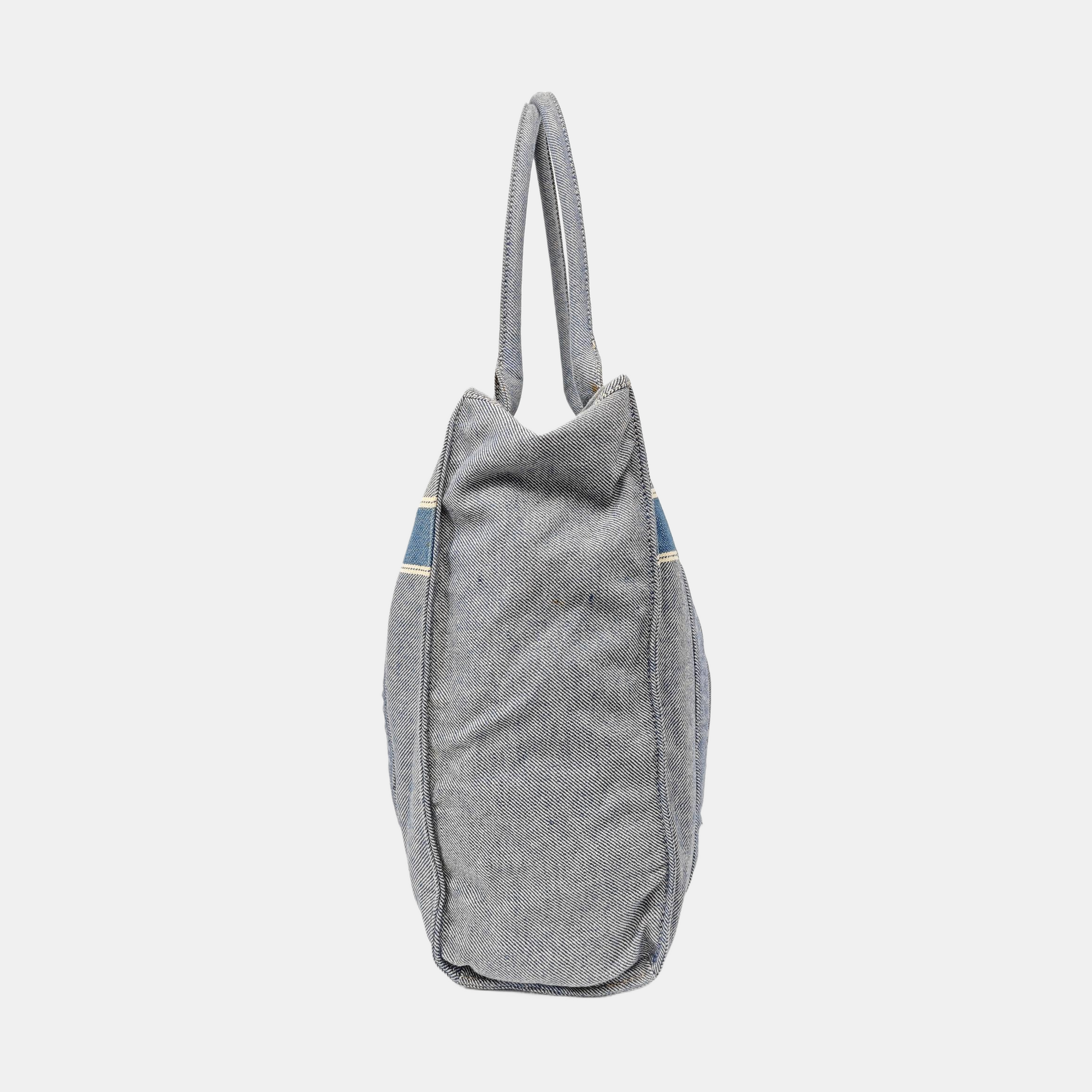 Canvas Top Handle Bag Blue