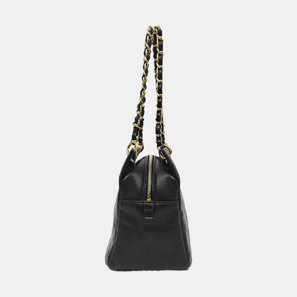 CHANEL PETITE Quilted Grained Calfskin Black