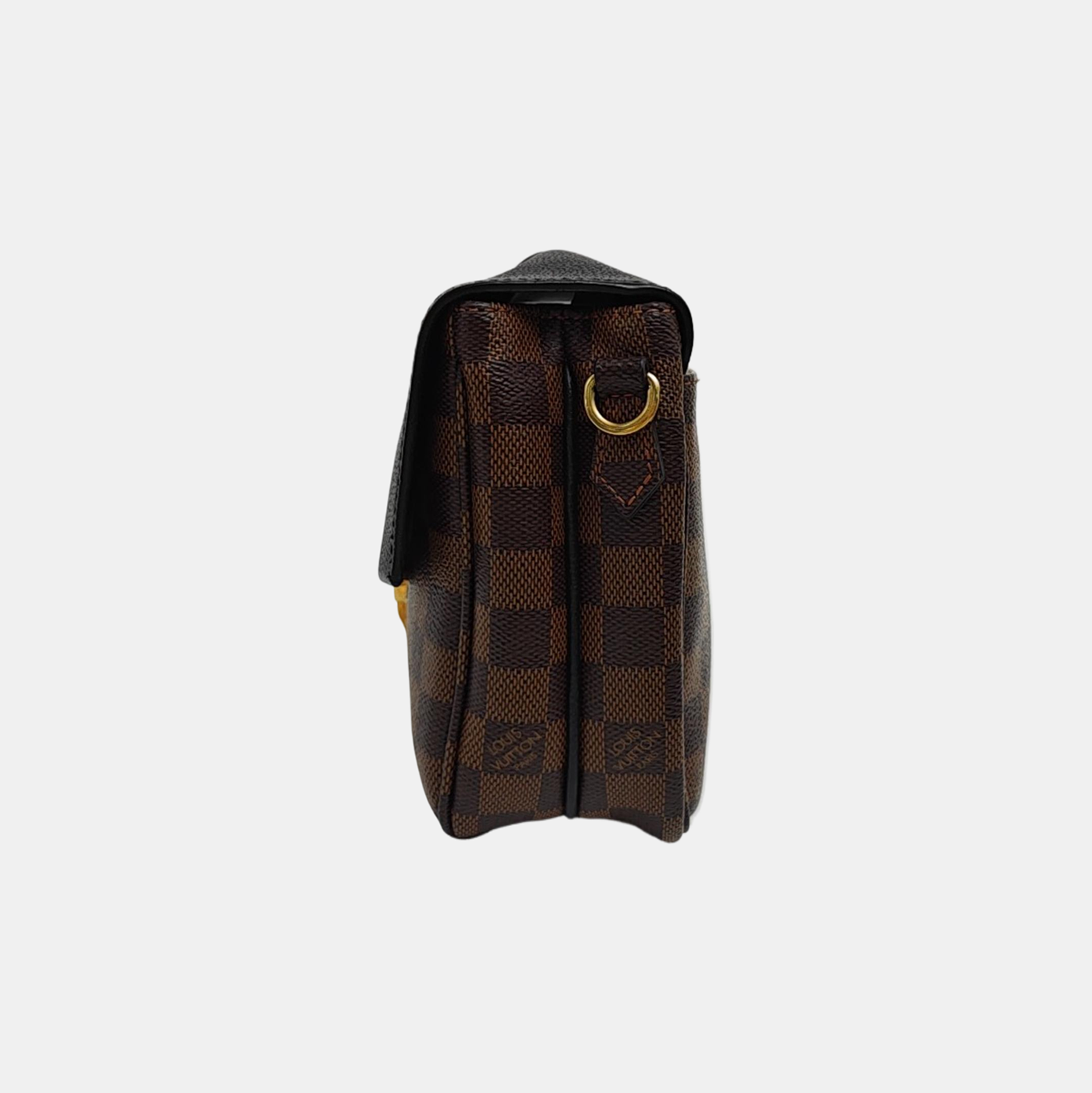 CLAPTON Damier Ebene Coated Canvas Brown