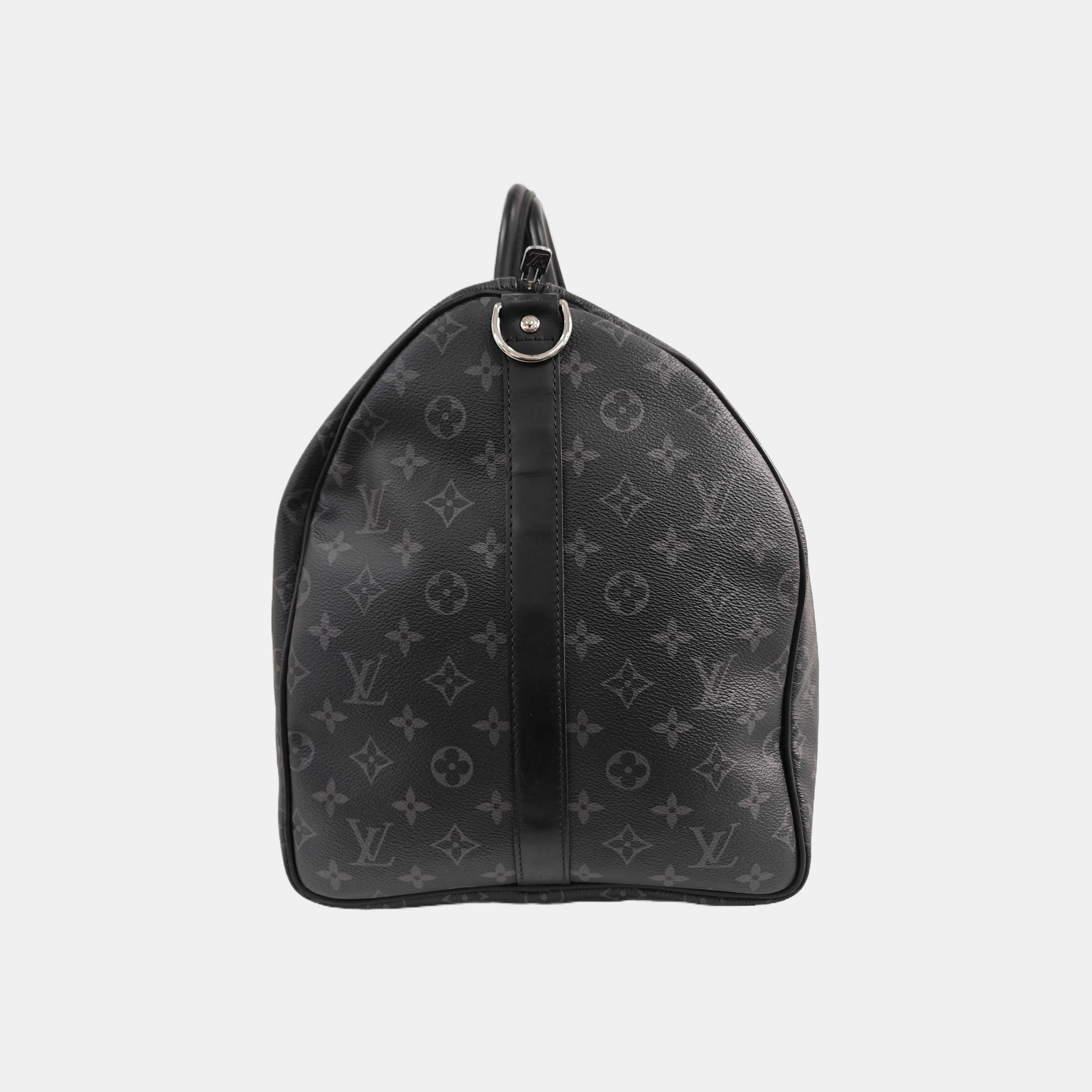 KEEPALL 55 Monogram Coated Canvas Black