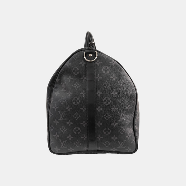 KEEPALL 55 Monogram Coated Canvas Black