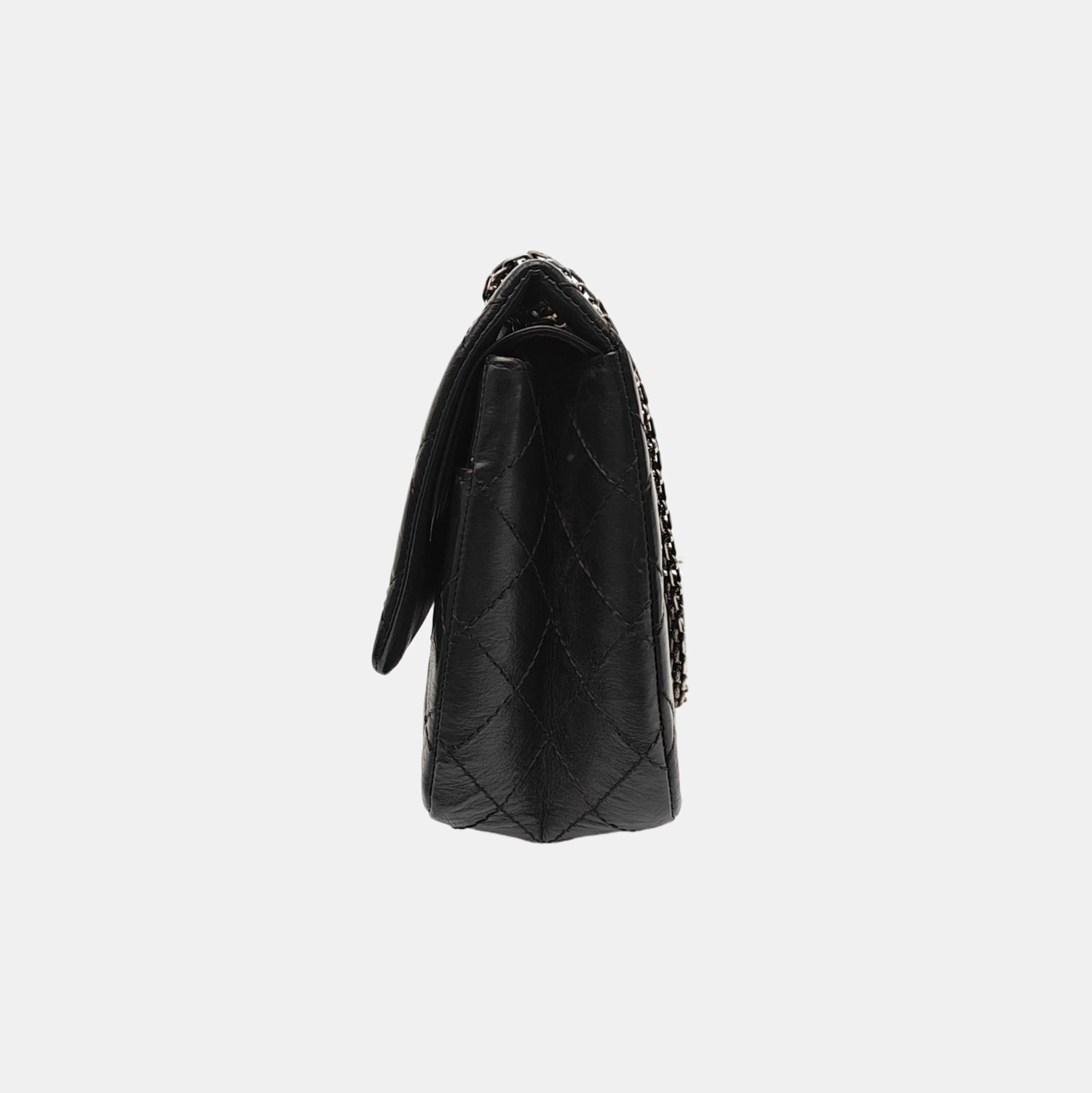 2.55 227 (jumbo) Quilted Vintage Calf Black