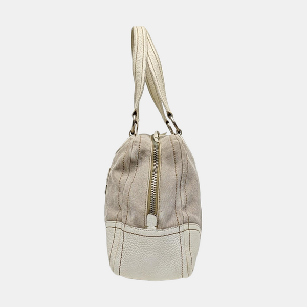 Canvas Top Handle Bag Beige