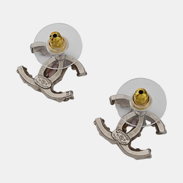 CC Logo Metal Multicolor Stud Earrings
