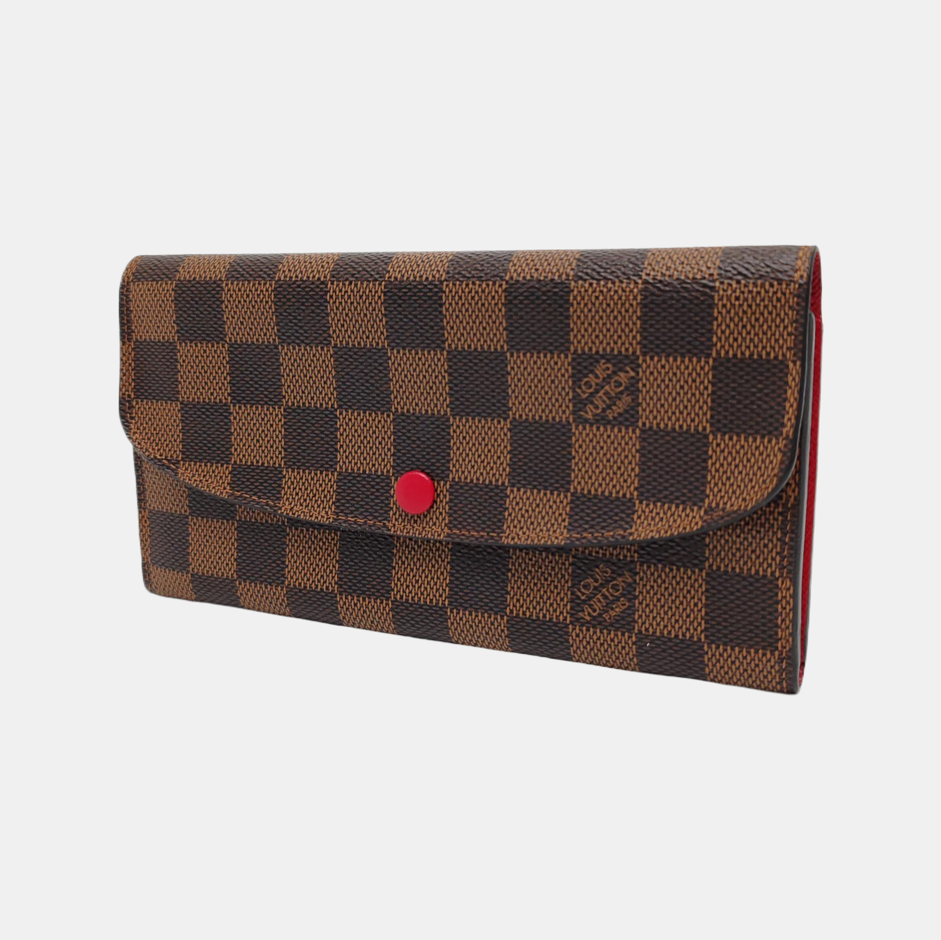 EMILIE Damier Ebene Coated Canvas Brown Wallet