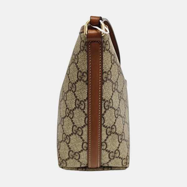 GG Emblem Monogram Coated Canvas Beige