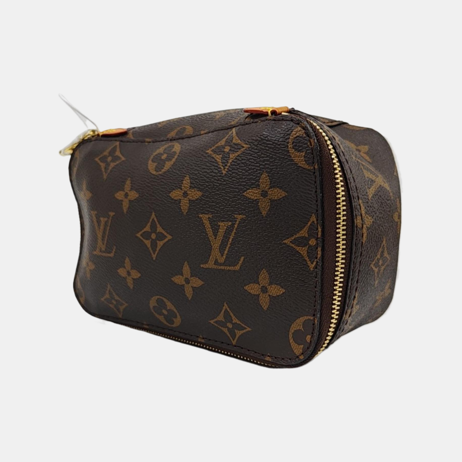 Monogram Coated Canvas Clutch Brown