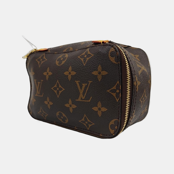Monogram Coated Canvas Clutch Brown