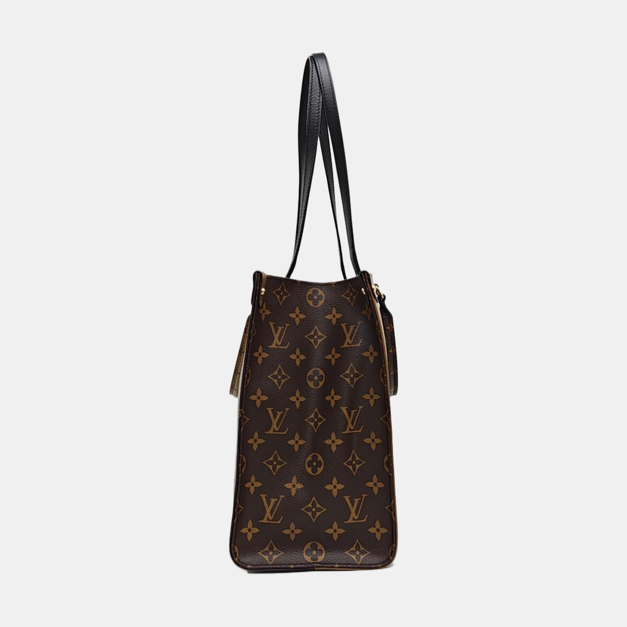 ONTHEGO MM Monogram Coated Canvas Brown