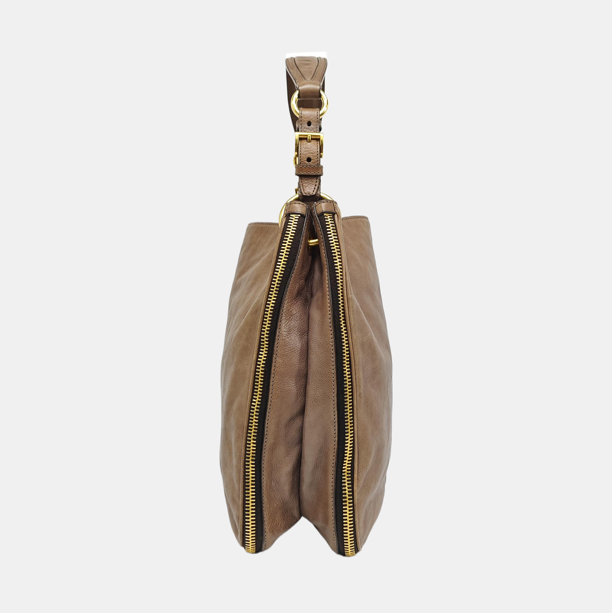 Calfskin Shoulder Bag Brown