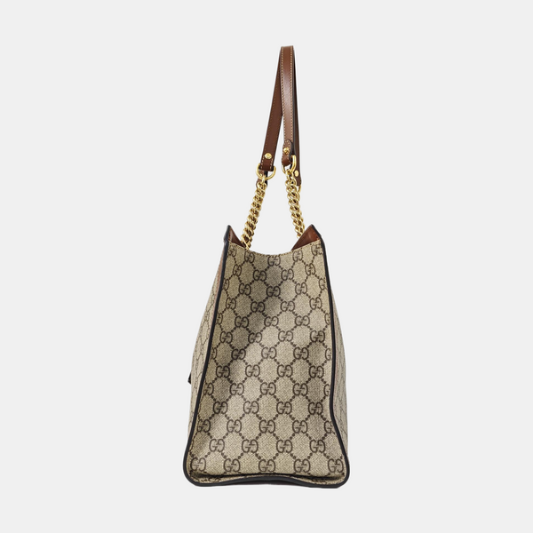 Padlock Medium Monogram Coated Canvas Beige