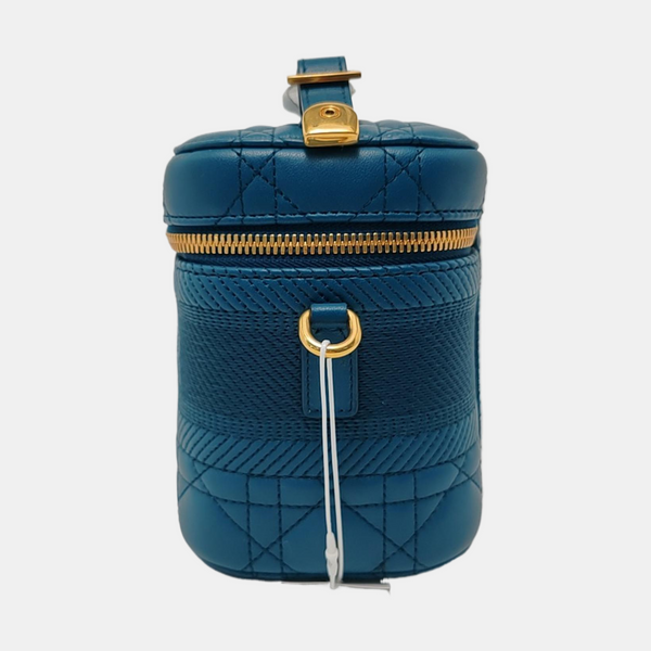 Travel Vanity Small Cannage Lambskin Blue