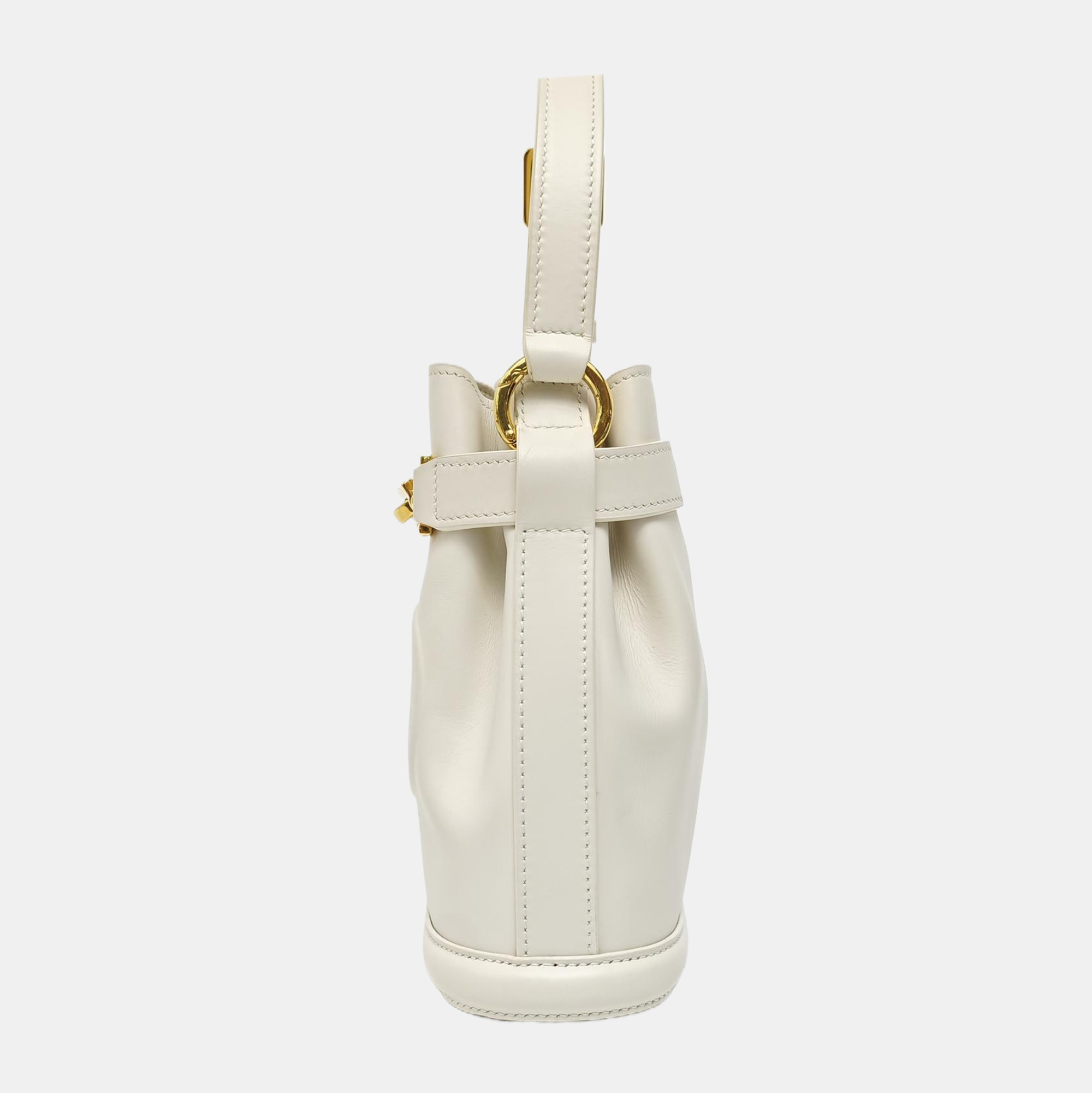 Calfskin Shoulder Bag Small White