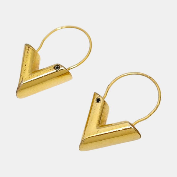 ESSENTIAL V Brass Gold Earrings