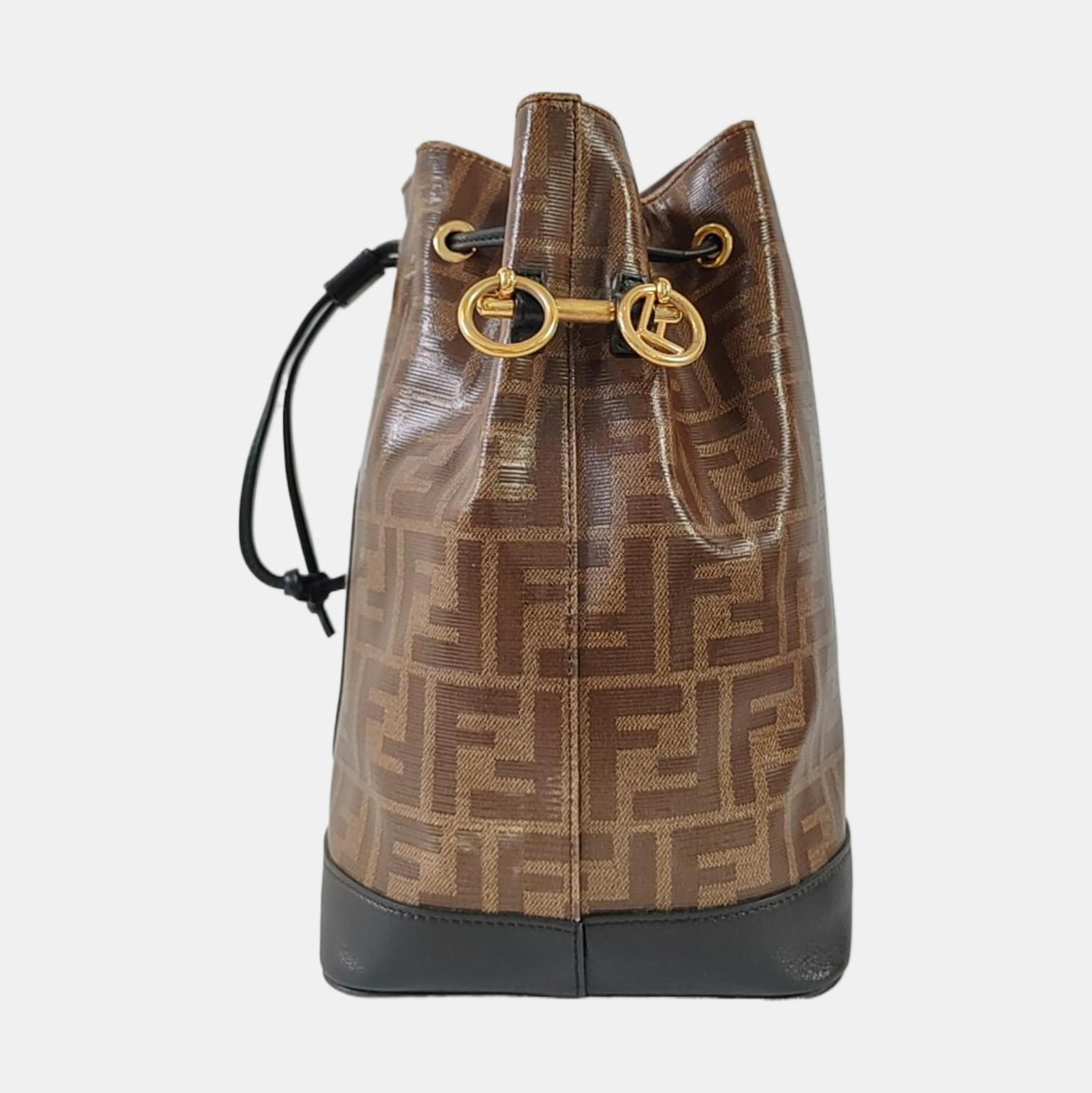 Authenticated pre-owned  Mon Tresor Small Coated Canvas Brown - Bucket Bag at Looply