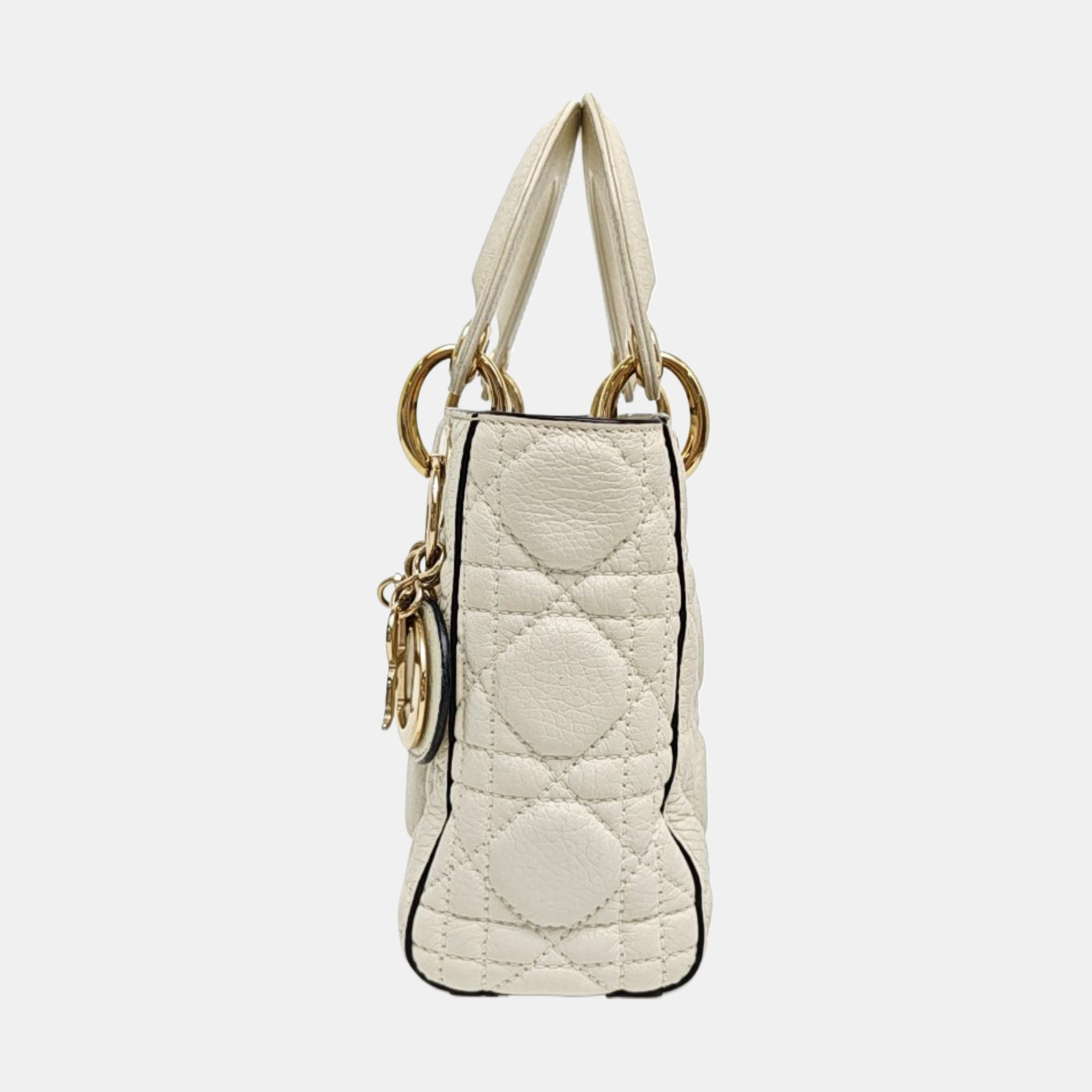 Lady Dior Mini Cannage Calfskin White
