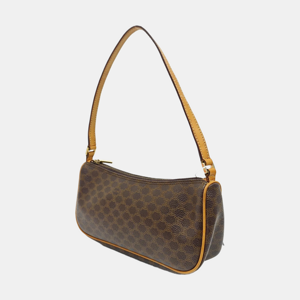 Coated Canvas Top Handle Bag Brown