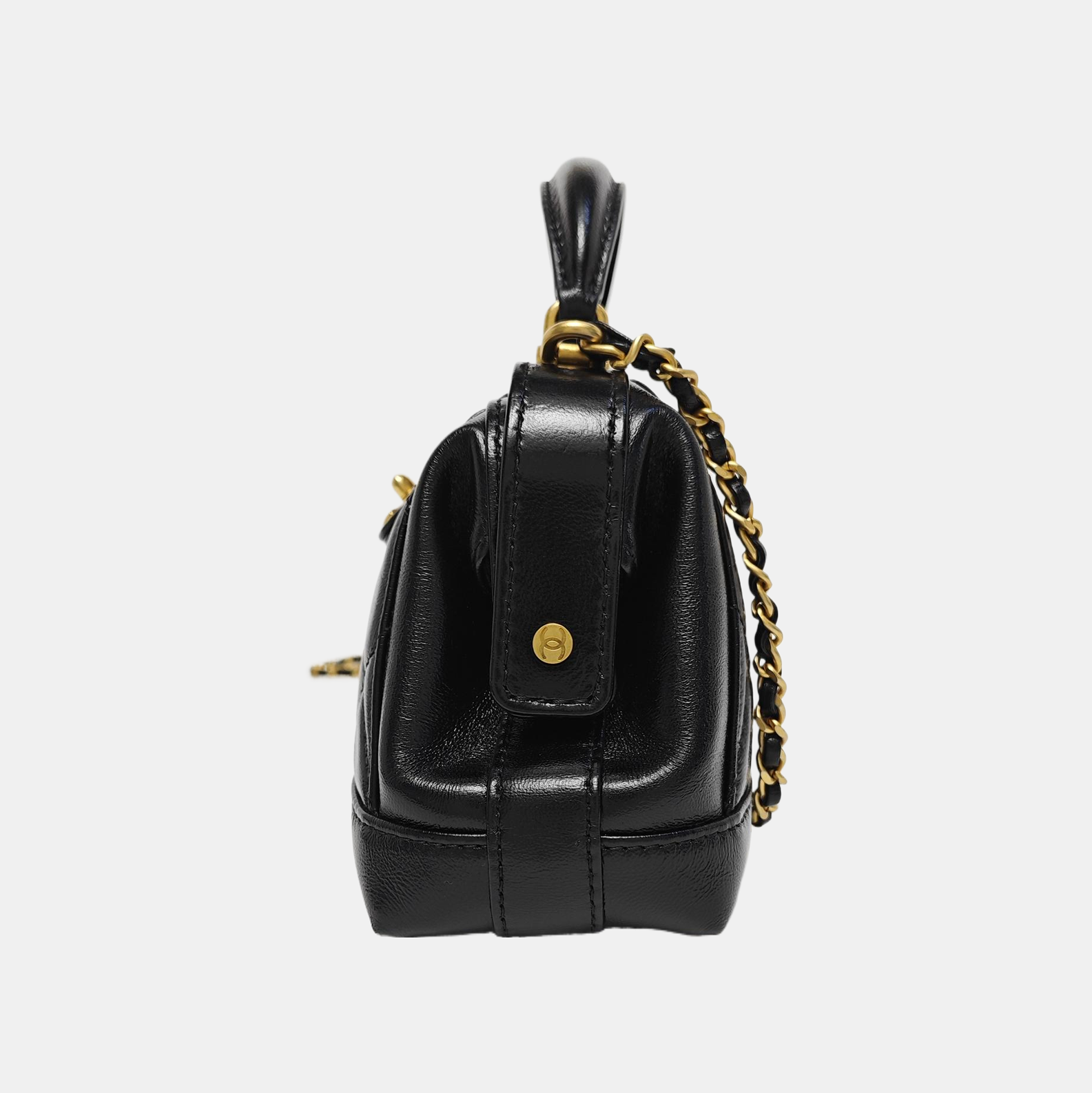 Quilted Lambskin Shoulder Bag Mini Black