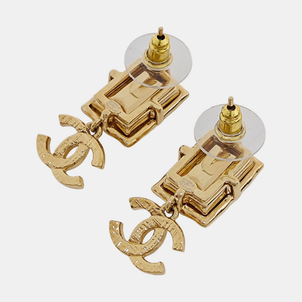 Metal Red Stud Earrings