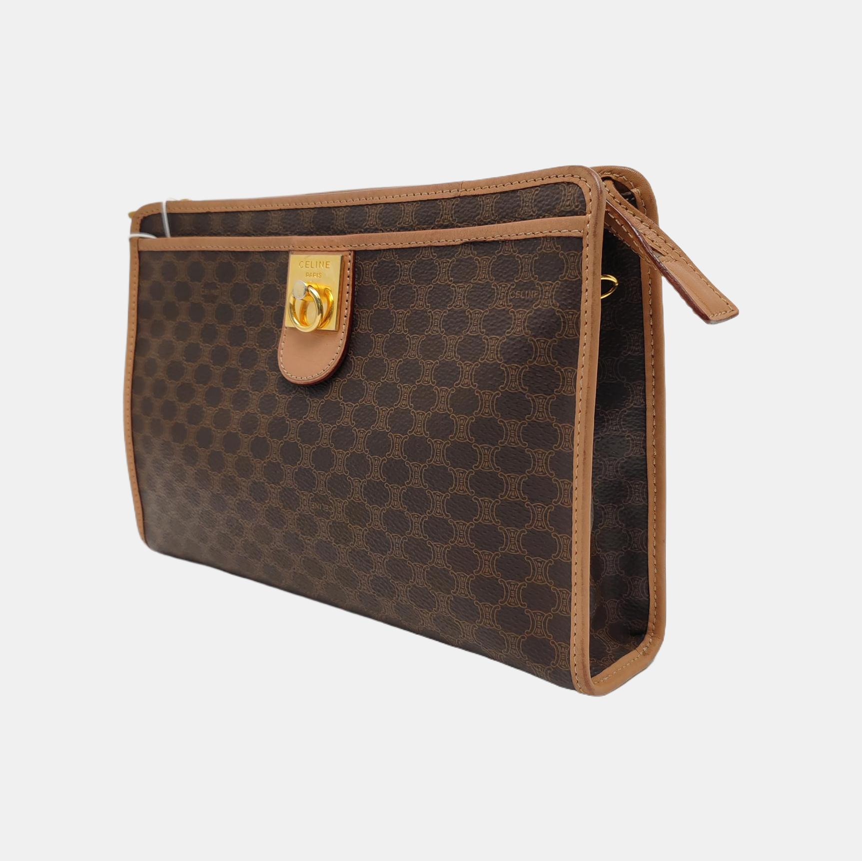 MACADAM CLUTCHES Coated Canvas Brown