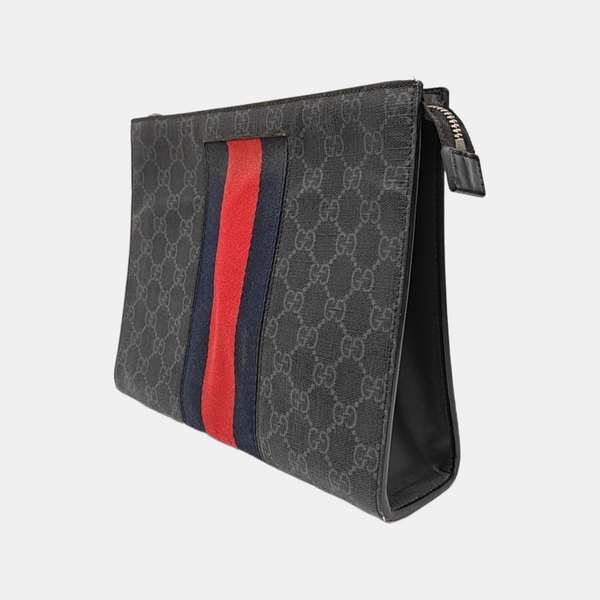 GG Supreme Monogram Coated Canvas Gray