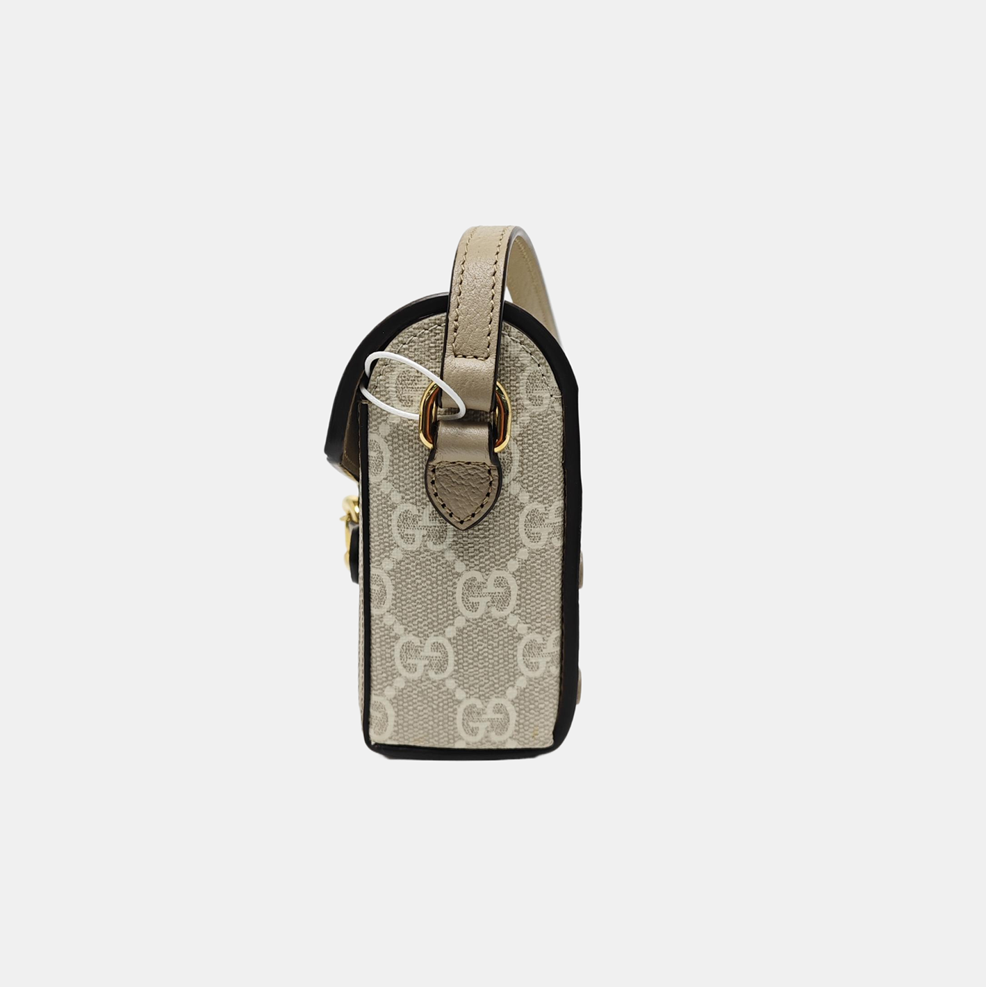 Authenticated pre-owned  Horsebit 1955 Mini Monogram Coated Canvas White - Shoulder Bag at Looply