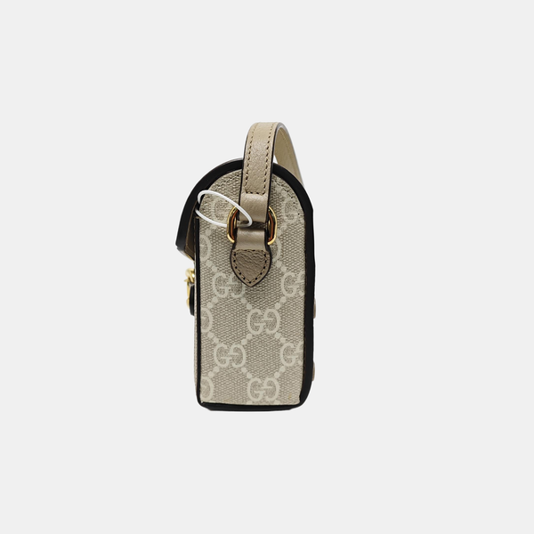 Authenticated pre-owned  Horsebit 1955 Mini Monogram Coated Canvas White - Shoulder Bag at Looply