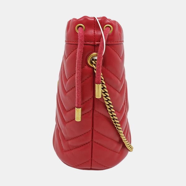 GG Marmont Mini Quilted Calfskin Red