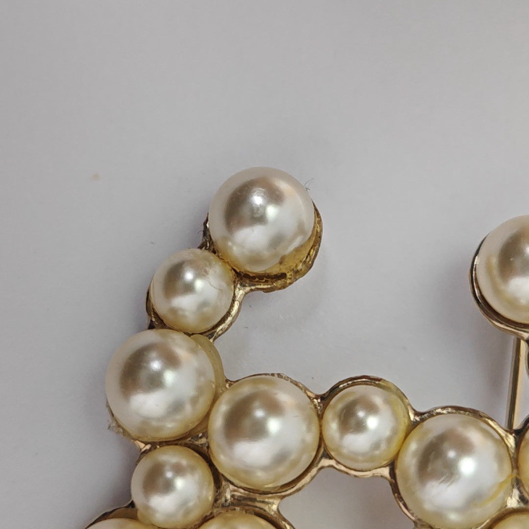 Vintage Metal White Brooch